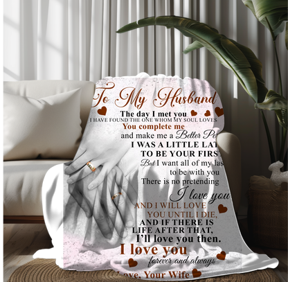 To My Husband | Velveteen Plush Blanket